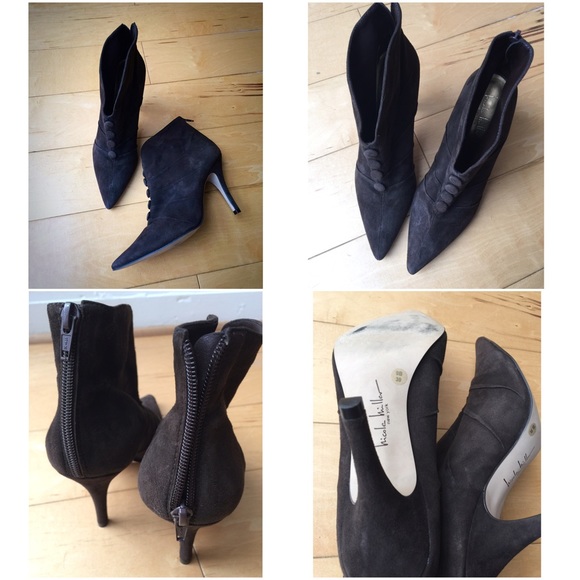 Nicole Miller brown boots suede 9 - Picture 2 of 4